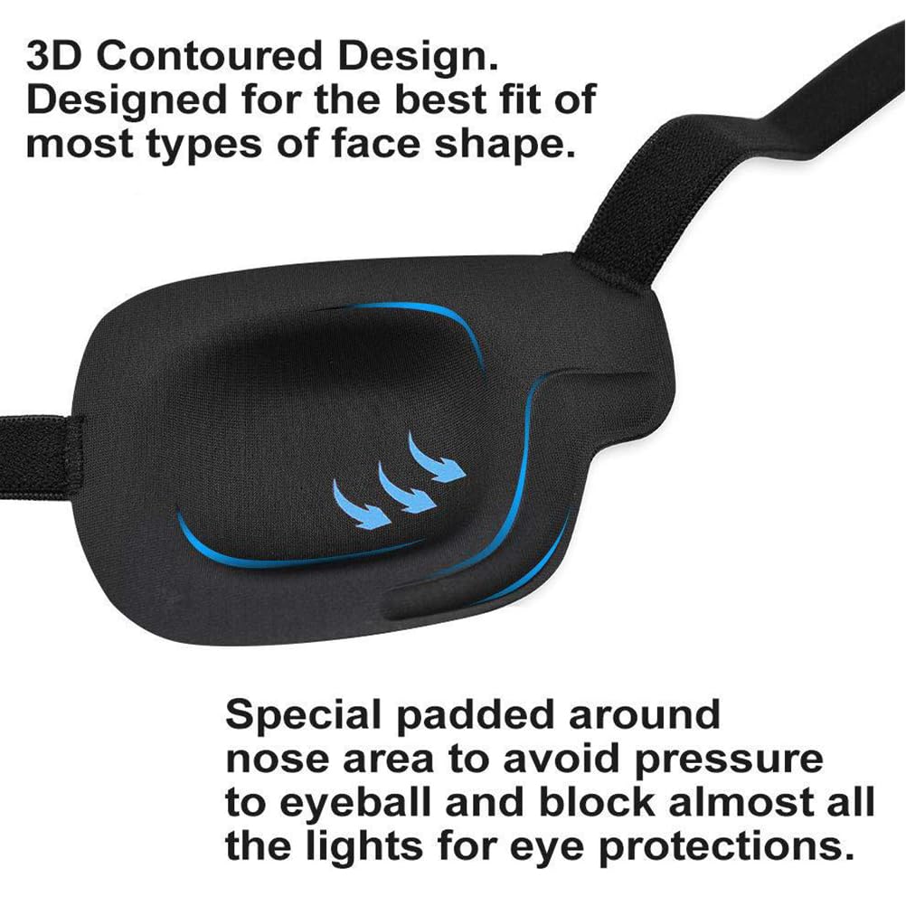 Lot 4 Cache-Œil 3D Réglable AZWOOD – Patch Oculaire Pour Strabisme, Amblyopie, Œil Paresseux, Adulte & Enfant, Bleu & Violet