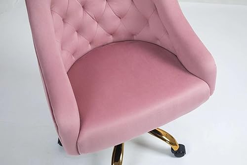 Miniatura 131 de ZOBIDO Cómoda silla de trabajo para la oficina en casa con ruedas, bonita y moderna tapizada de terciopelo con respaldo de concha, silla de