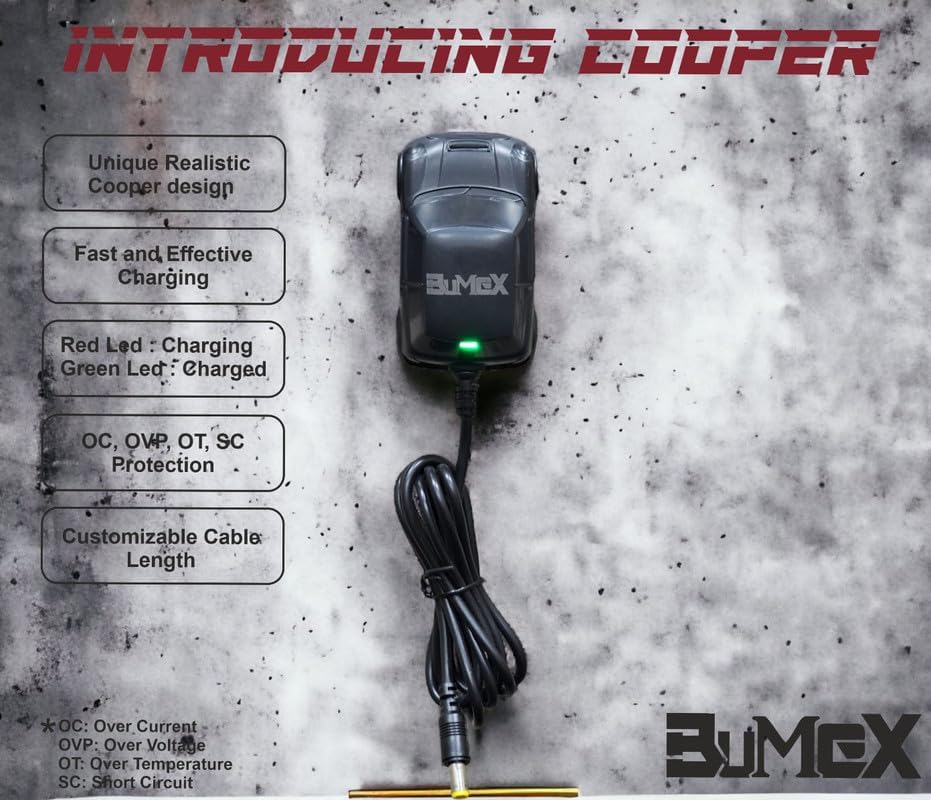 Image of Kids Pobo Jeep Charger Power Adapter Car Shape Charger, Black