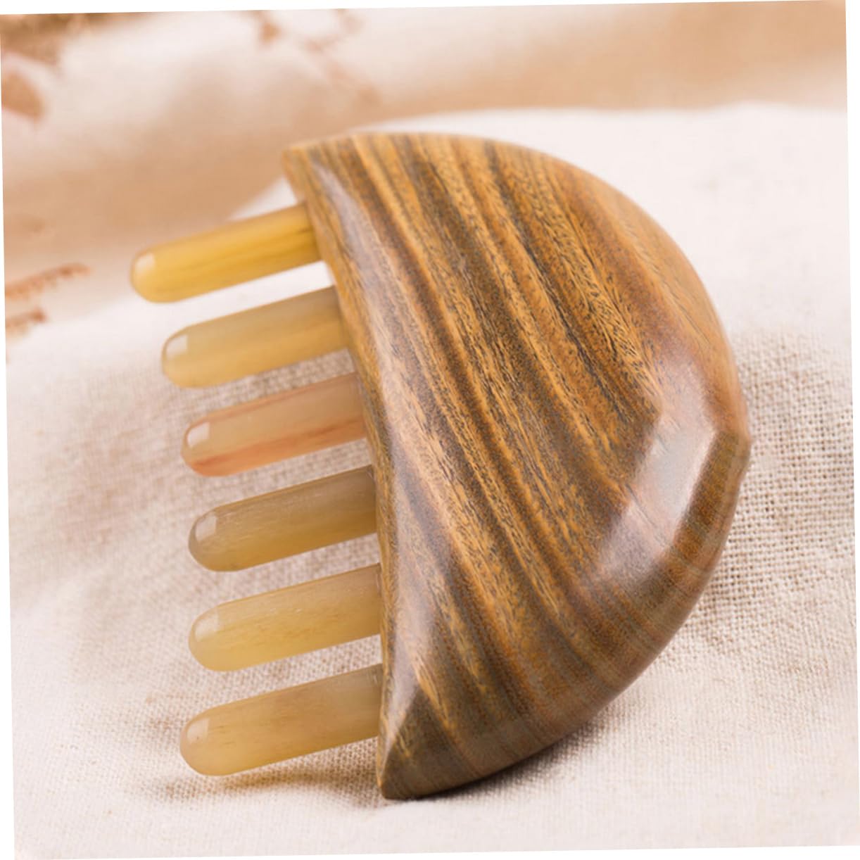 VALICLUD Peine de Peluquería de Cuerno, Ligero y Ergonómico, de Dientes Anchos para Alisar el Cabello, Adecuado para Viajar