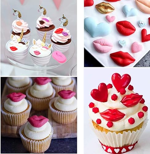 Miniatura 6 de Kiss Collection - Moldes de silicona para labios para fondant, para el día de San Valentín, fiesta de cumpleaños, decoración de tartas, chocolate,