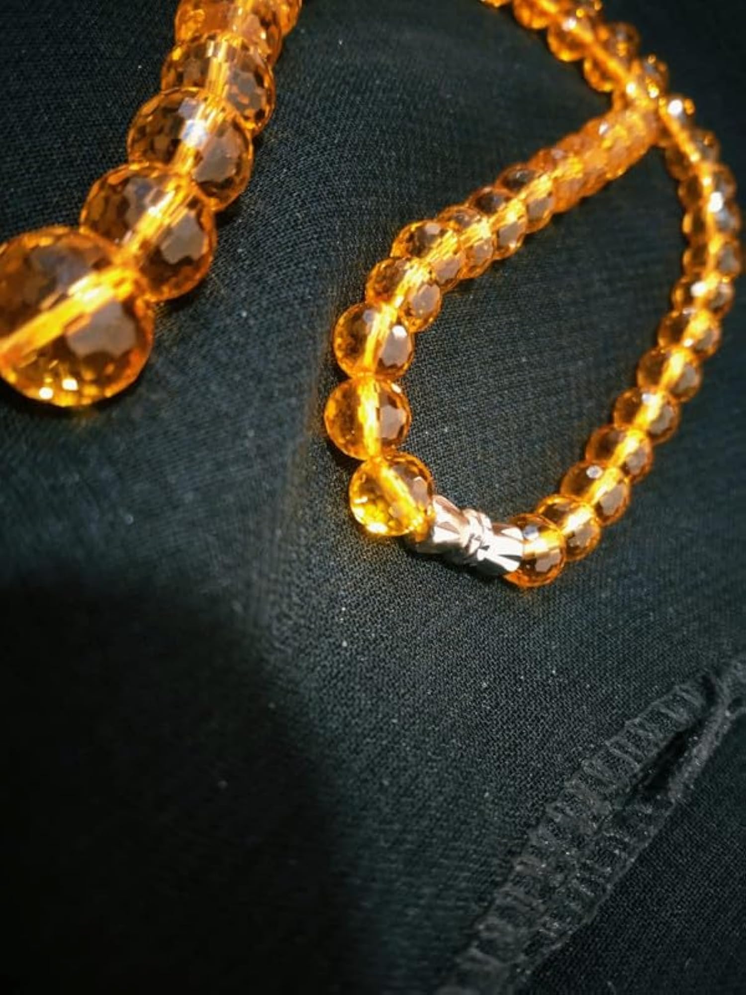 Women's Natural Citrine Necklace, Premium A1++ Grade