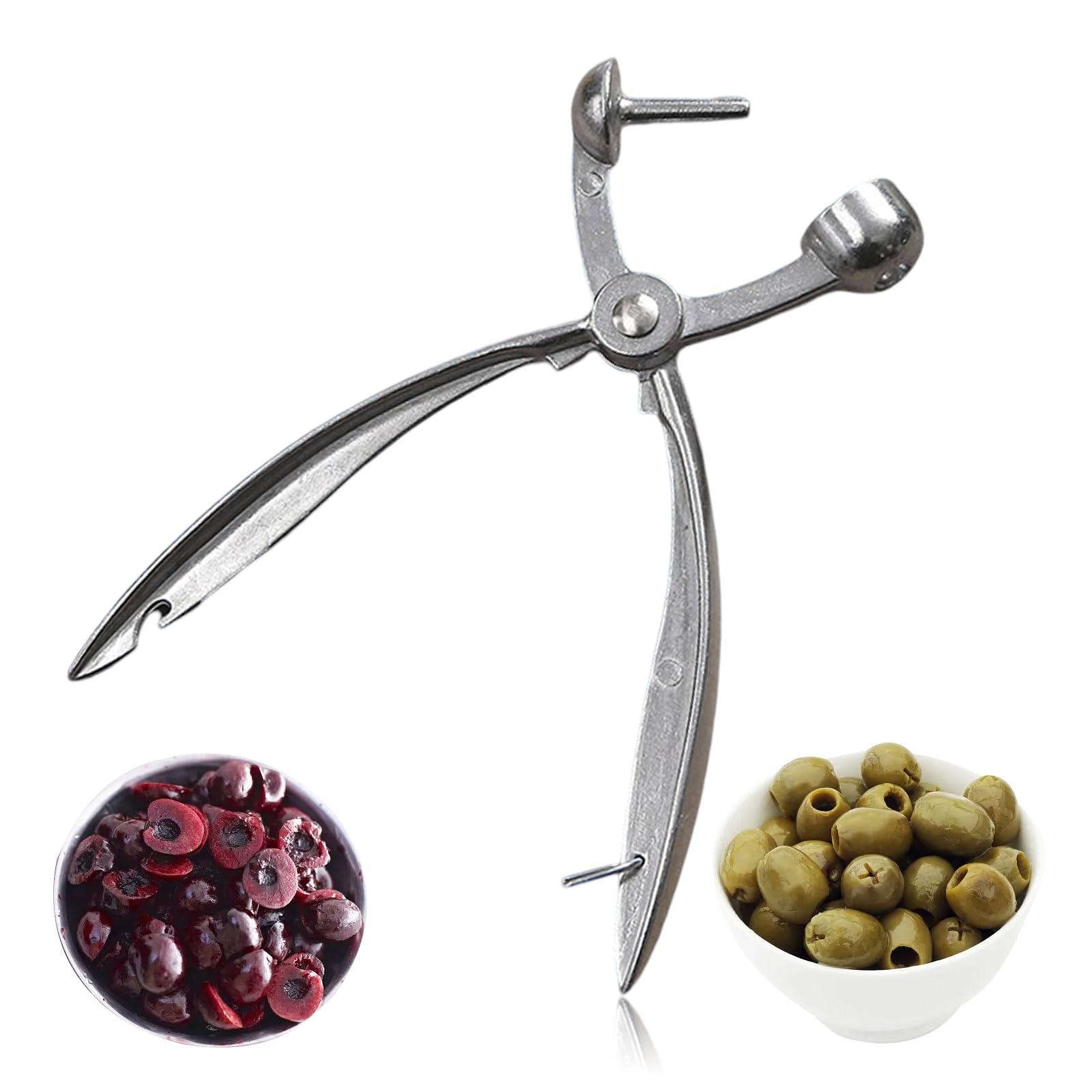 Cherry Pitter,Cherry Pitter or Stoner, Cherry Stoner Remover with Stainless Steel Rod, Cherry Seed Remover Pitter Aluminum Alloy Olive Core Remover Tool Kitchen Utensils, Cherry Pitter Fruit Tool