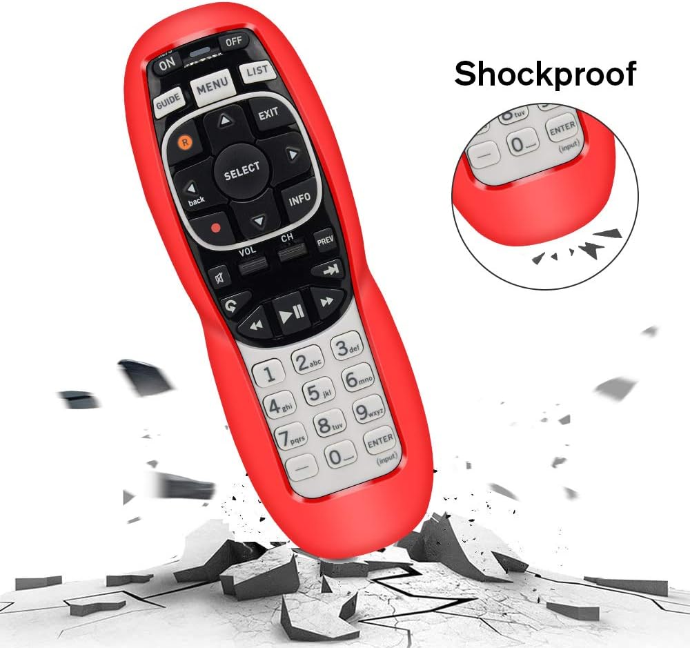 2 Pack Protective Case for DirecTV RC73 Remote Control,Silicone Cover Shock Proof Remote Controller Skin Sleeve Replacement Protector Compatible with DirecTV RC70,RC70H,RC71,RC71H,RC72,RC73B-Red,Blue