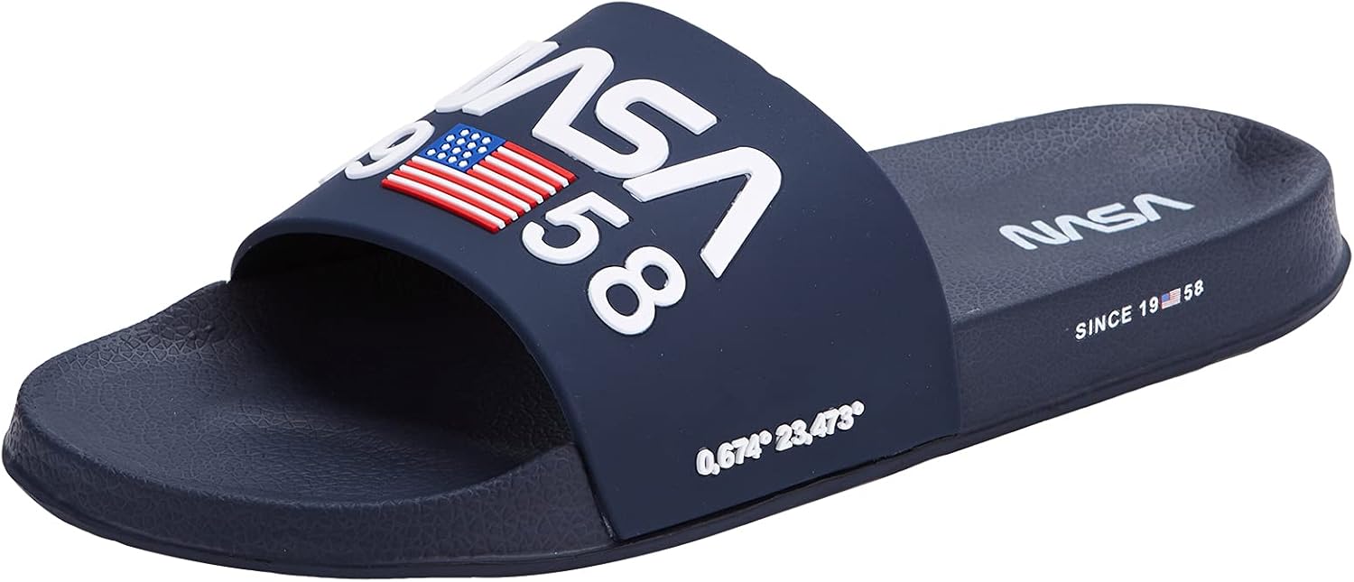NASA Slides Sandal for Men Size 12 Navy Blue