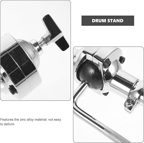 Miniatura 3 de ERINGOGO Soporte de metal Soporte de un solo tom, soporte de percusión para instrumento musical, accesorio de repuesto de soporte de metal plateado