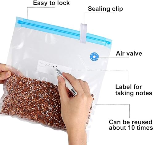 Miniatura 2 de Vilihkc 10 Uds. Prácticas y portátiles selladoras al vacío de alimentos, máquina de sellado al vacío de cocina, máquina de sellado térmico siempre