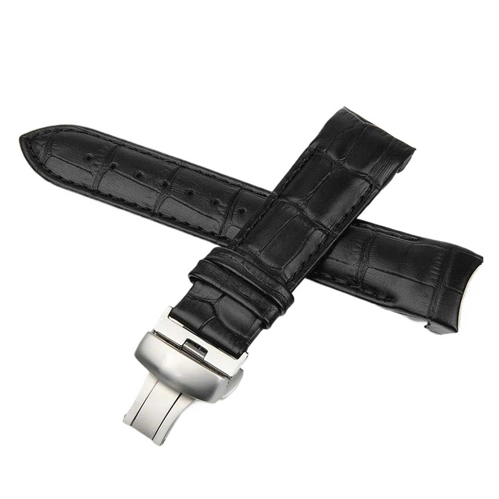Genérico NASUNJIA Correa De Reloj Cuero Genuino Compatible Con Tissot T035 For Hombre, Suave, Cómoda, Curva, Cierre Mariposa, 22, 23 Y 24 Mm