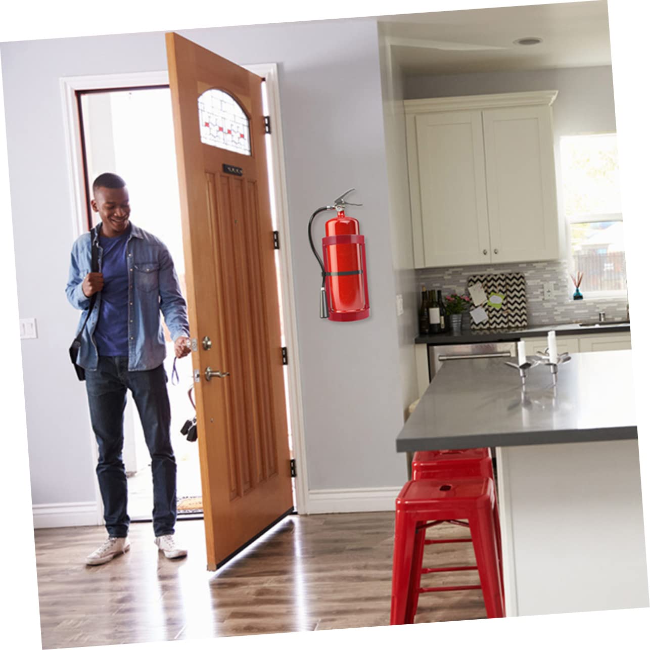 SHINEOFI Soporte Compatible para de Incendios de Acero Extintor Pared de Rojo Alta Durabilidad Mayoría y de Modelos para Oficina Hotel