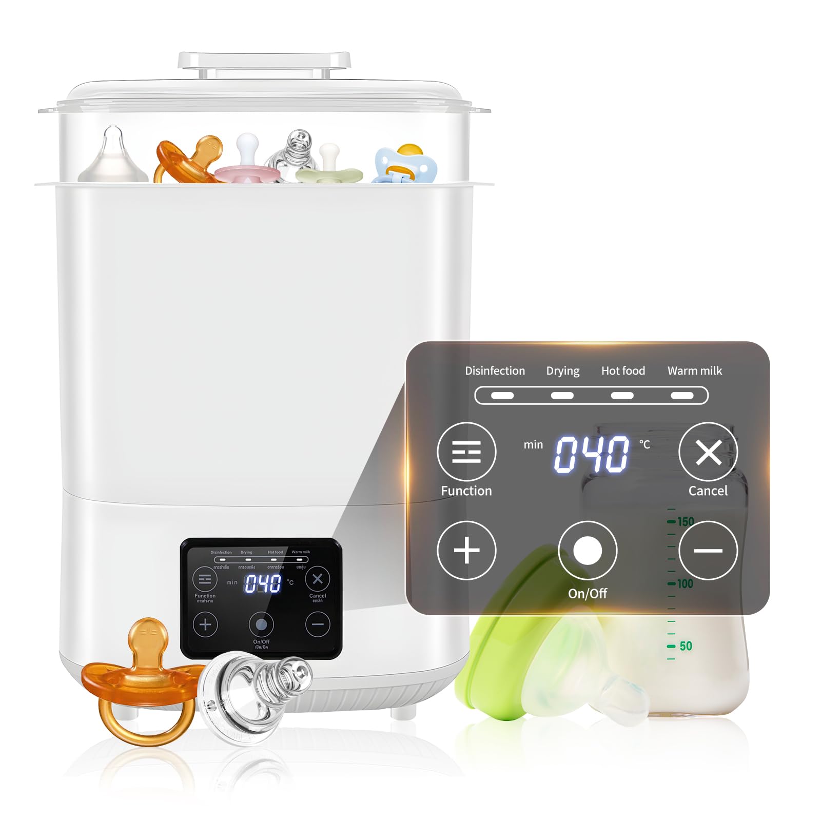 Sterilisator für Babyflaschen, flaschensterilisator baby, babyflaschen sterilisator und trockner, Automatische Abschaltung, für Babyartikel, Babyflaschen & Milchpumpen-Zubehör