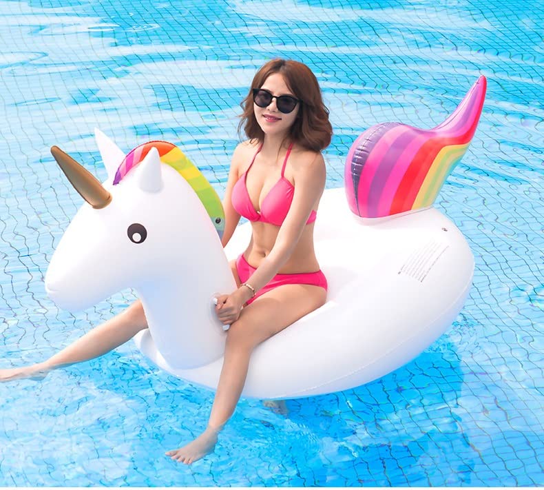 ユニコーン 浮き輪 大人用 フロート プール かわいい 子供用 大きいサイズ浮き 輪 ボート 180CM 200CM 275CM (Size : 200*110*90CM)