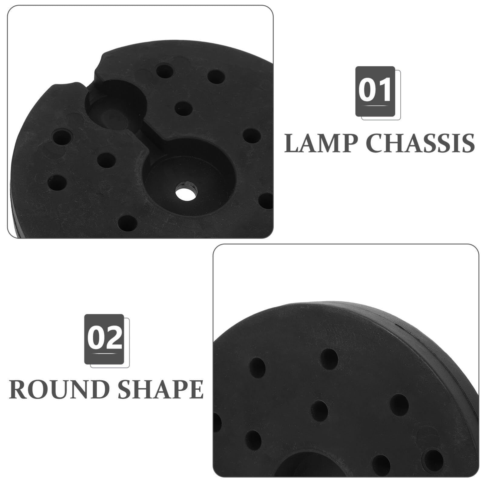 Base lestée métallique pour lampe – Socle stable 19 x 19 x 2 cm, contrepoids de remplacement pour lampadaire, lampe de bureau et autres luminaires