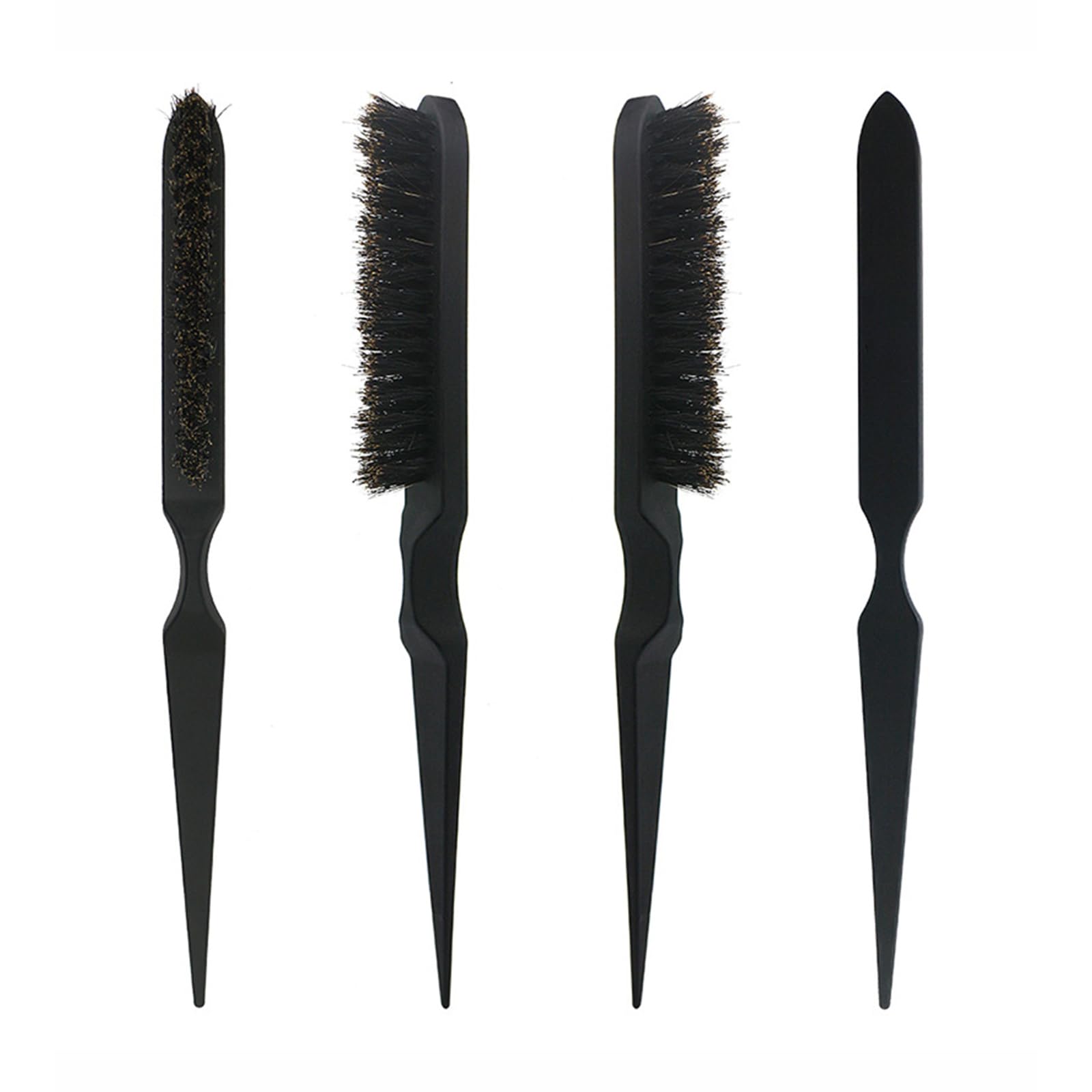 Spazzola per Slip Back Capelli Nera, pettinatura per pettinatura a pettine in plastica lunga e corta, spazzola per parrucchieri (Nero)