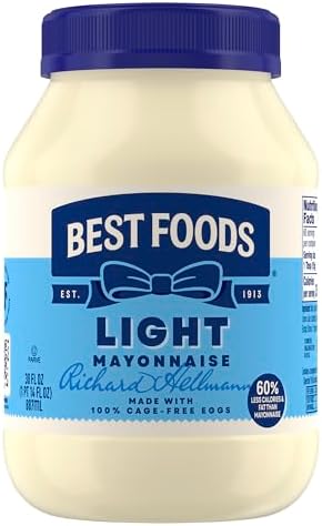 Best Foods Mayonnaise Light Mayo For A Creamy Sandwich Spread or Condiment Made With 100% Cage-Free Eggs 30 oz