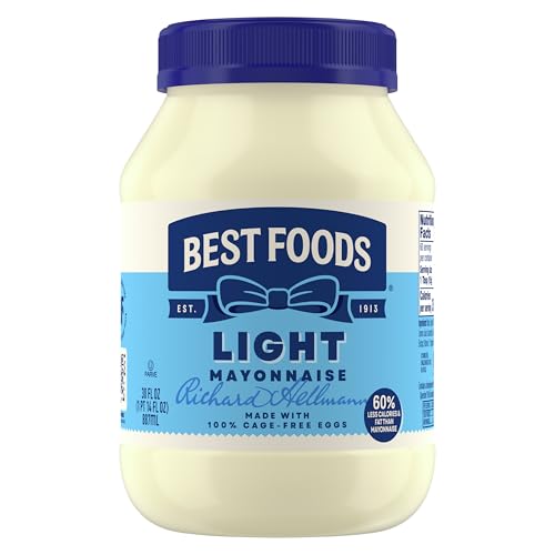 Best Foods Mayonnaise Light Mayo For A Creamy Sandwich Spread or Condiment Made With Cage-Free Eggs...