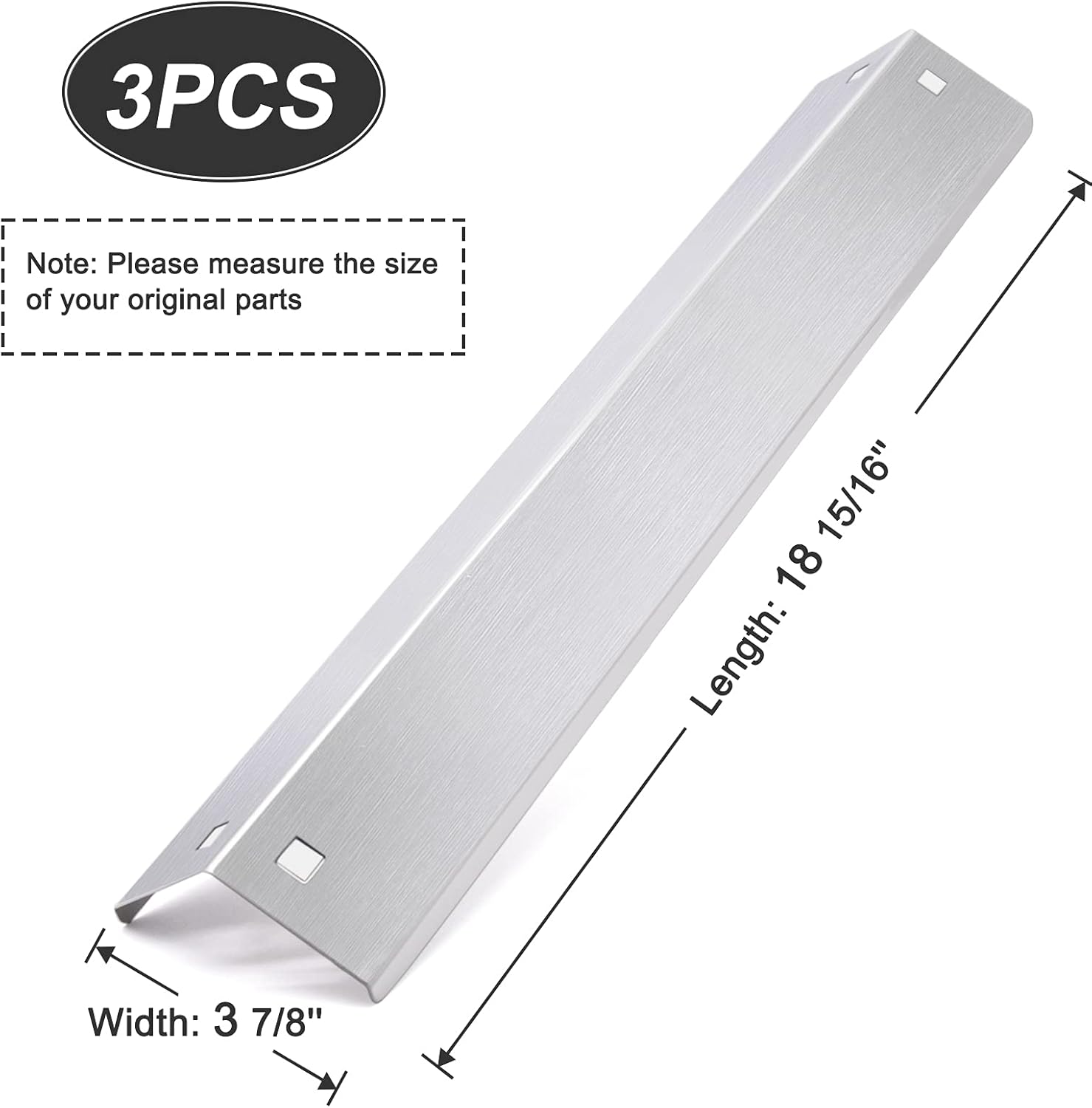 Criditpid Heat Plates Shield Replacement Parts for Char Griller 5050, 5650, 3001, 5072, 3008 Grill, Stainless Steel Heat Tent Deflector Flame Tamers for Chargriller Duo 5050, King Griller 3008 5252