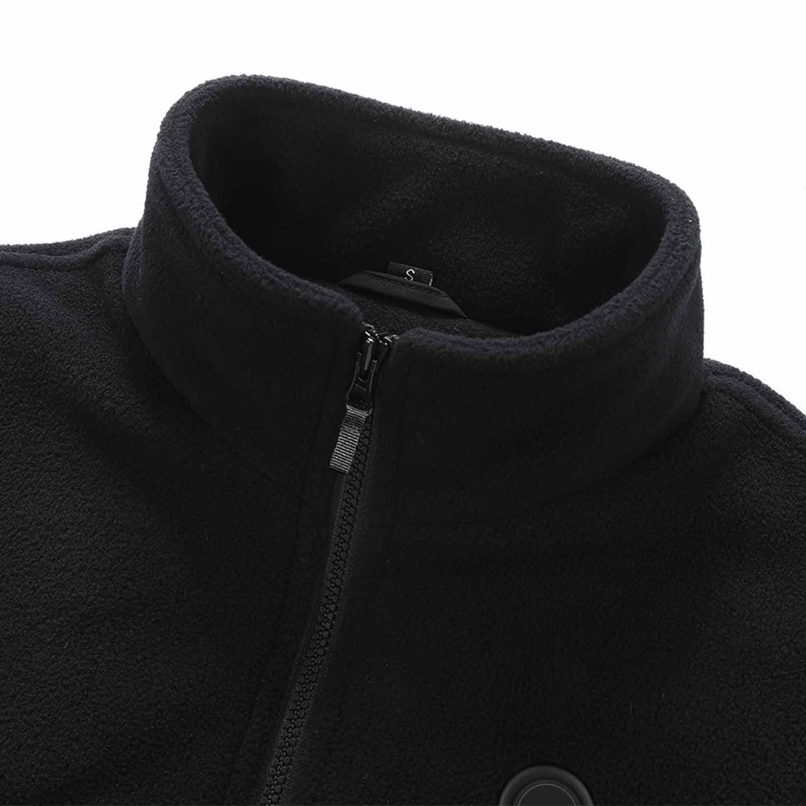 KQIVAM Beheizbare Jacke Elektrisch Kinder Polar-Fleecejacke 3 Heizzone USB Lange Ärmel Thermobekleidung Outdoor Camping Wanderung 4-14 Jahre