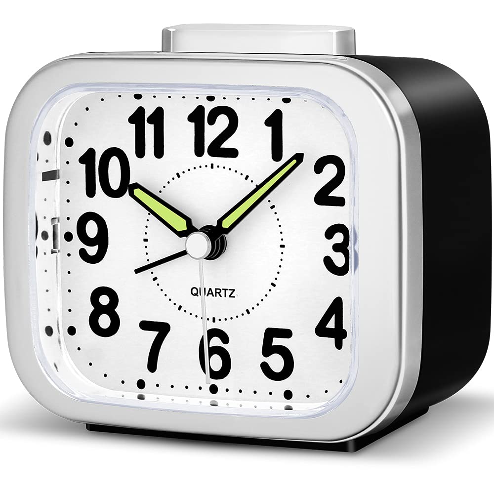 Buy FIOLOM Analogue Alarm Clock No Tick Alarm Clocks Bedside Battery