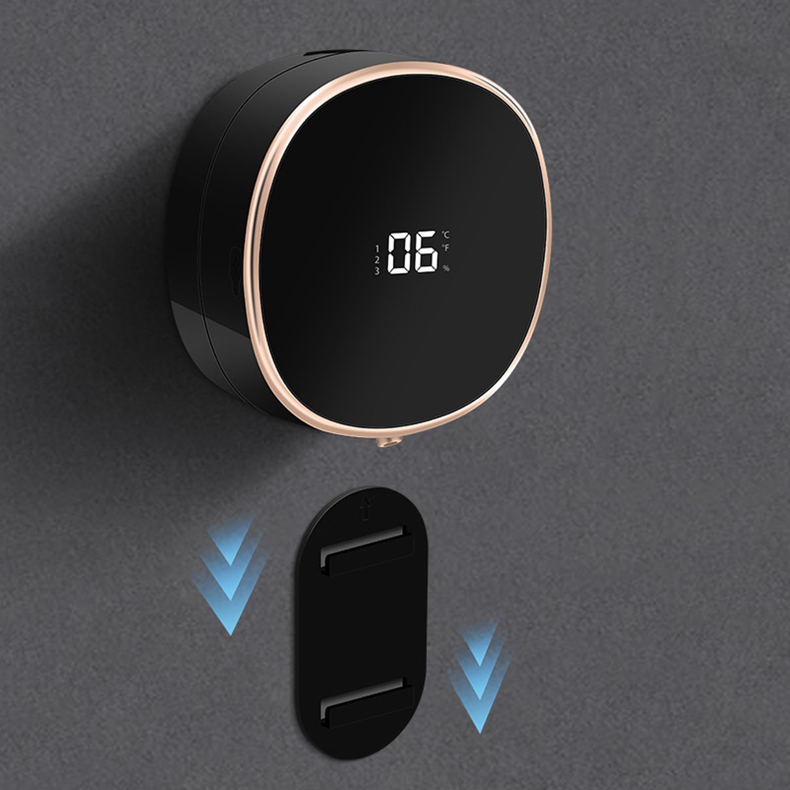Dispenser Automatico di Sapone Schiumogeno per Montaggio a Parete Dispenser Elettrico Intelligente Touchless Ricaricabile in Schiuma per Cucina a Parete (Nero)