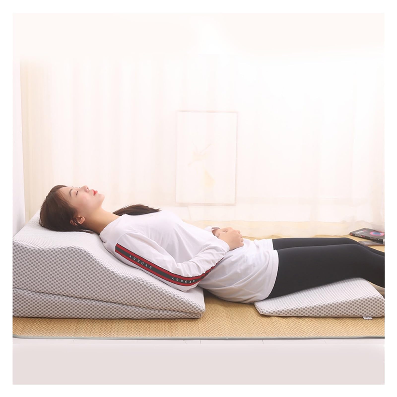 Oreiller De Position Triangulaire Gonflable Pour Couples - Coussin Sexuel Wedge PVC Velours 550 Lb - Accessoire Intime Confortable