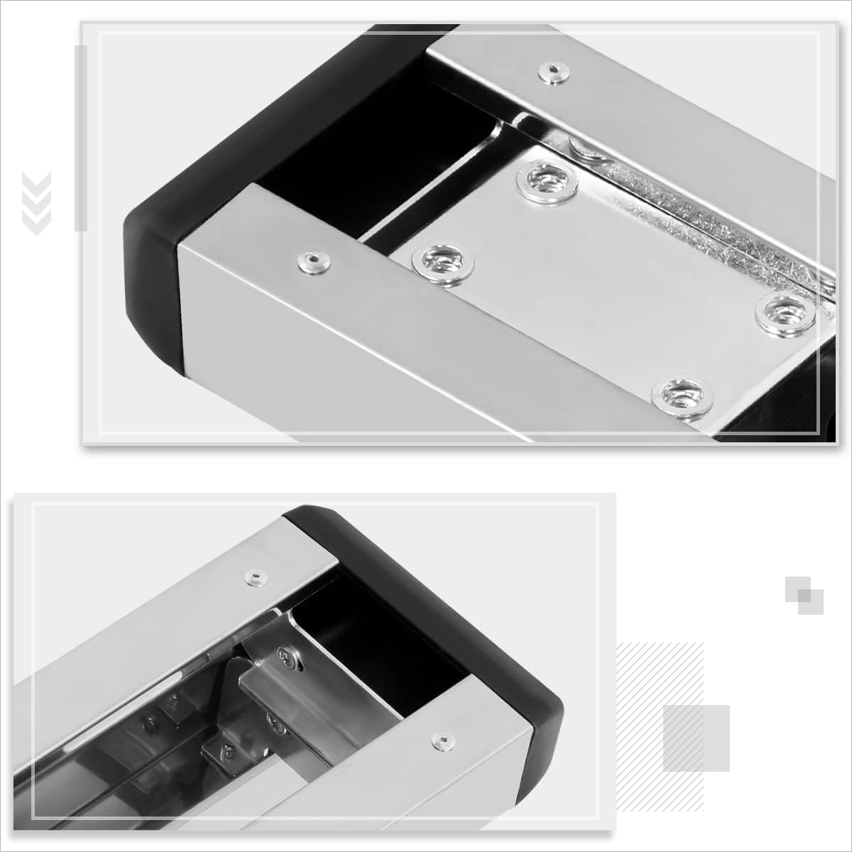 [Pair] 5" Chrome Stainless Running Boards Side Step Bars Compatible with 99-16 Ford F250-F550 Super Duty Extended Cab
