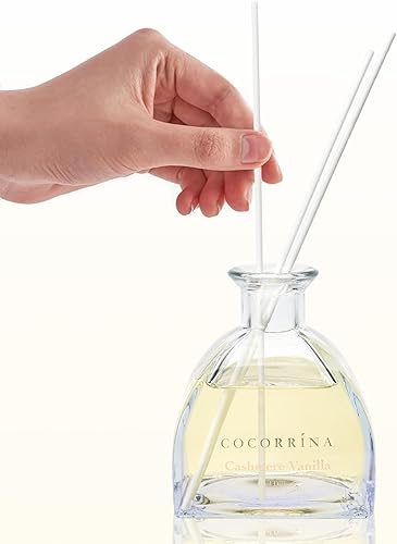 Miniatura 3 de COCORRÍNA Difusor de varillas  Difusor de varillas de lino limpio de 8.5 onzas con 8 varillas para decoración de estantes de baño del hogar