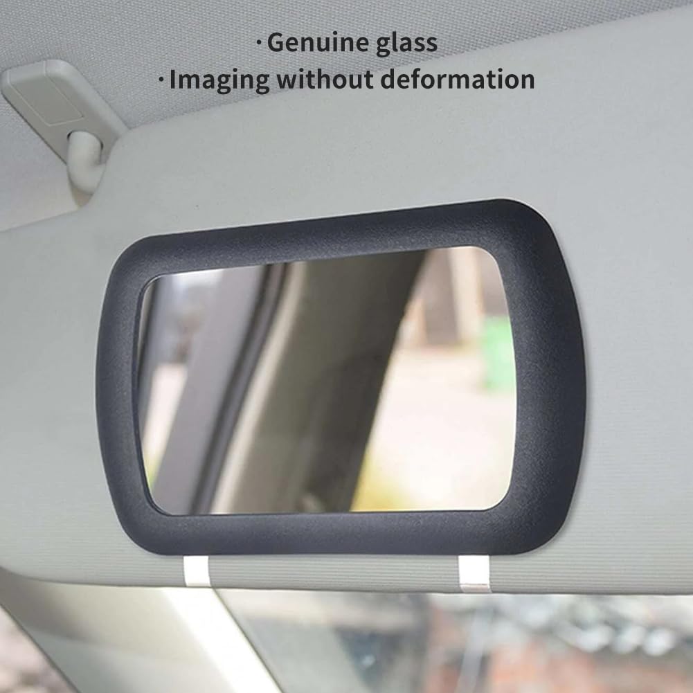 Specchietto Da Trucco Per Auto - Da Appendi Al Retrovisore, 16.7x11 Cm, Acciaio Inox, Per Makeup In Viaggio - Foto 6