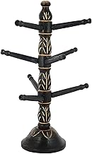Jtku Handicraft Wooden Hand Carved 9 Tier Bangle Stand//Black Wooden Bracelet Holder