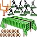 22 Pieces Football Theme Party Decorations, 3D Football Goal Post Player Silhouette Centerpieces Football Stress Balls Football Touchdown Table Cover Field Tablecloth for Birthday Favors Supplies