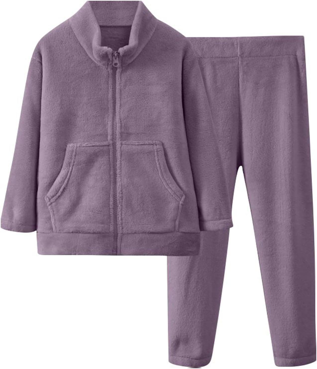 Youth Fleece 𝐏ajamas Set for Boys Girls Full Zip 𝐏olar Fleece Jacket Legging Pants Kids 𝐏js Winter 𝐒leepwear