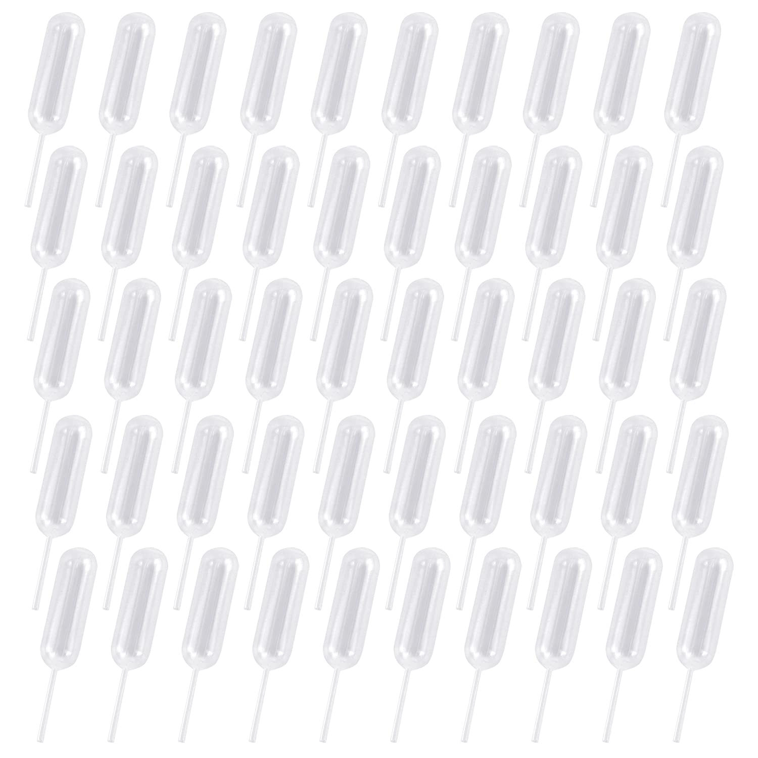 TORMEN Cylindrical Liquid Dropper Pasteur Pipettes for Cupcakes, Strawberry, Chocolates,Whiskey,Alcohol,Syrups,Sodas (4ml,50 pcs)