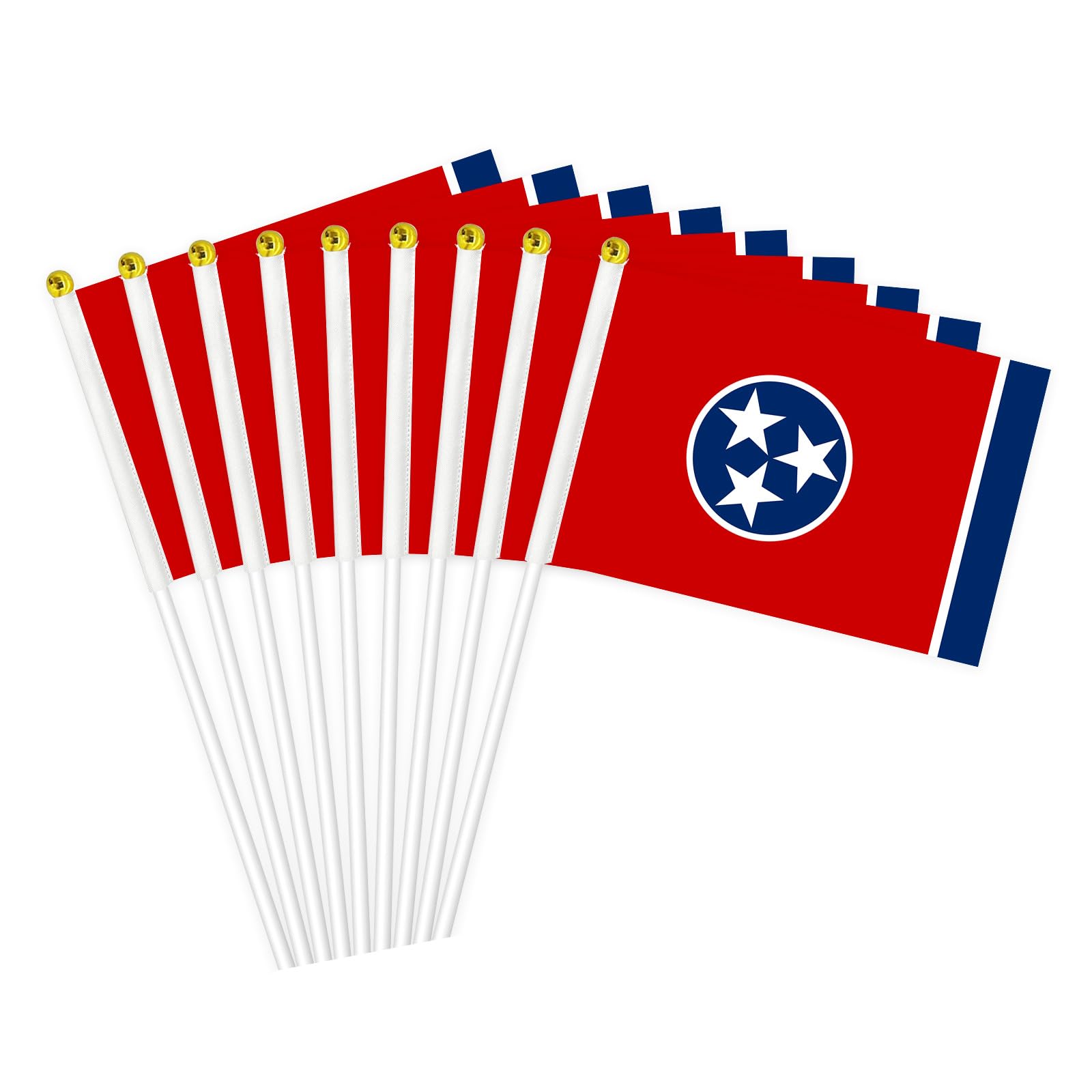mflagperft Tennessee Flags on Stick 12 Pack, Small Handheld State Flag — image 1