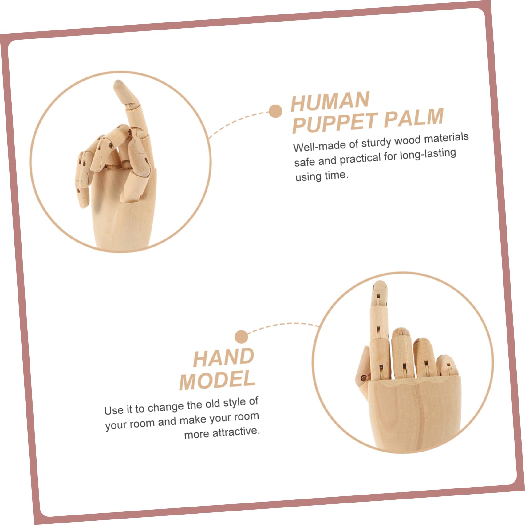 Amosfun 3pièces Modèle De Main Bois Articulé pour Dessin Mannequin Flexible à Doigts Réglables pour Art Décoration Main Droite Outil Esquisse pour Créativité Et Apprentissage