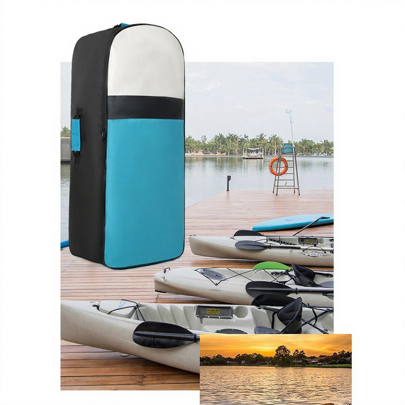 SproutSage - Zaino da viaggio per SUP gonfiabile, stand up paddleboard, borsa a tracolla da 80 l