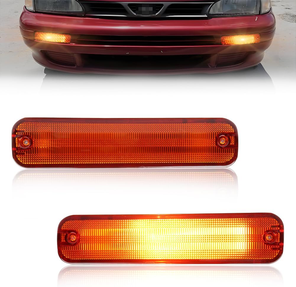 Front Turn Signal Marker Light Compatible with Subaru Classic Impreza 1993-1998, [DOT] Side Marker Light [with Bulbs], Replace OEM #84441FA110, 84441 FA110, 84441-FA110, Amber Lens