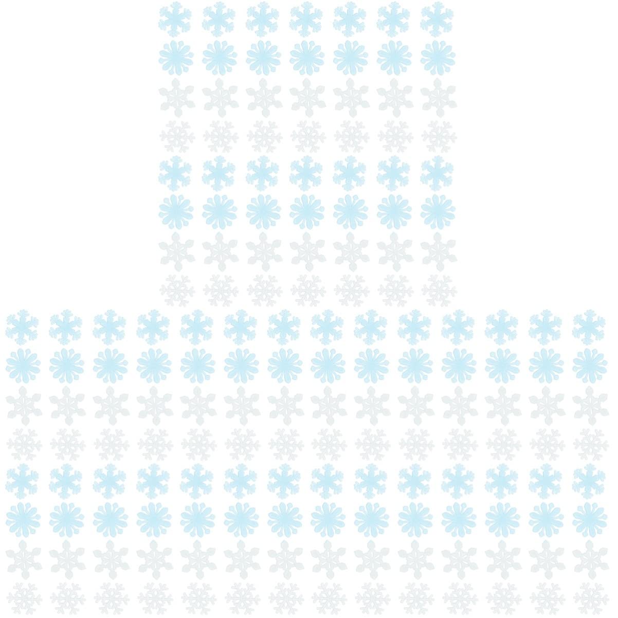 Abaodam 600stücke Leuchtende Schneeflocken Wandsticker Dekoration Für Innenräume Selbstklebend Weiß Und Blau Für Weihnachten Und Winterfestlichkeiten
