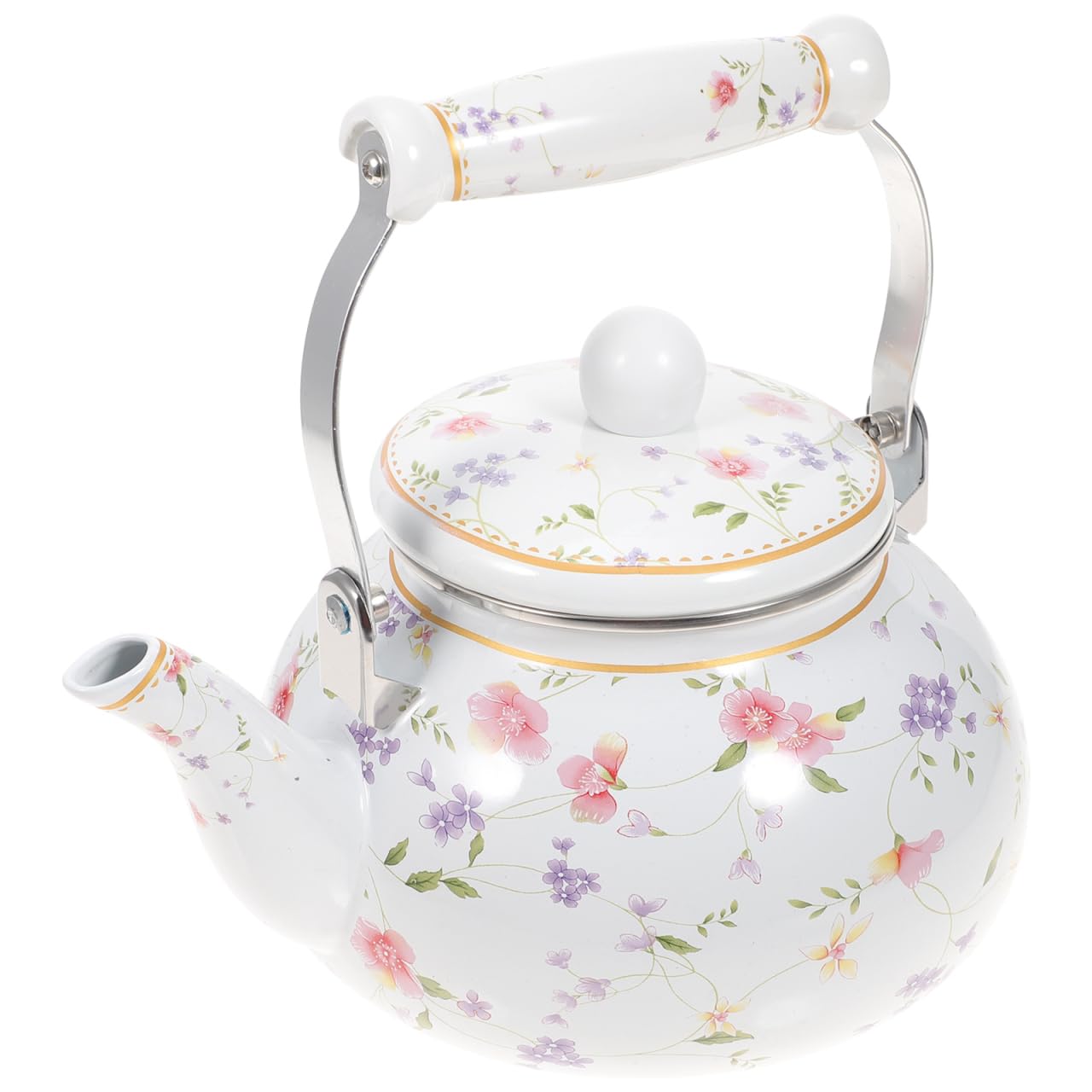 Cabilock Emaille Teekanne 2.5L Wasserkocher Für Induktion Gasherd Elektroherd Retro Design Praktischer Teekessel Für Haushalt Restaurant Teehaus
