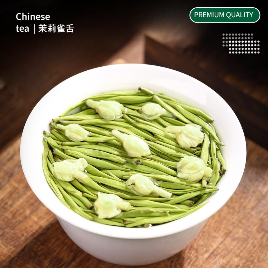 Tè Al Gelsomino Queshe | Tè Verde Pre-Qingming | Senza Additivi | Ricco Aroma Tè Cinese Puro in Foglie Sfuse 125g / 4,40oz