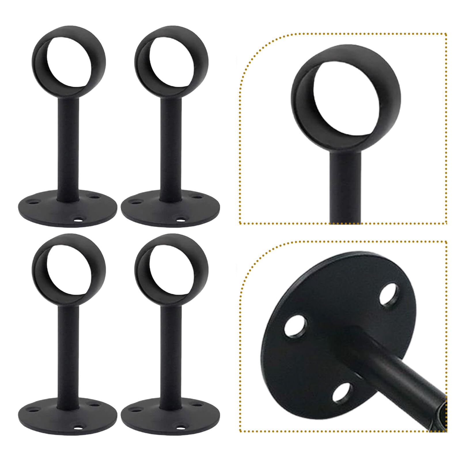8 Pièces Supports De Tringle à Rideau De Plafond Supports pour Tringles
