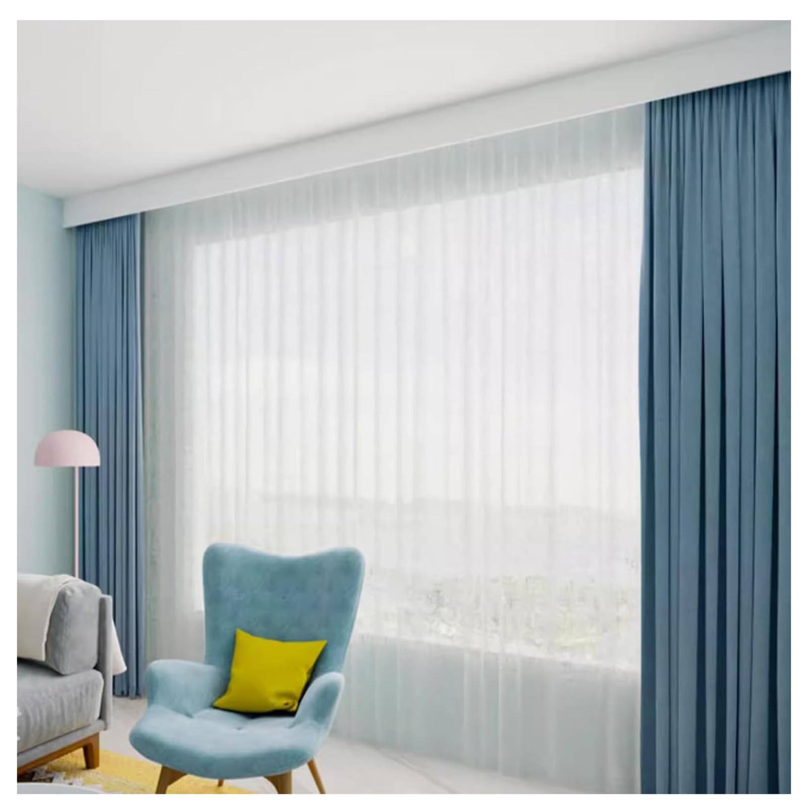 Double tringle à rideaux plafond rail double blanc 1m rideau salon cuisine