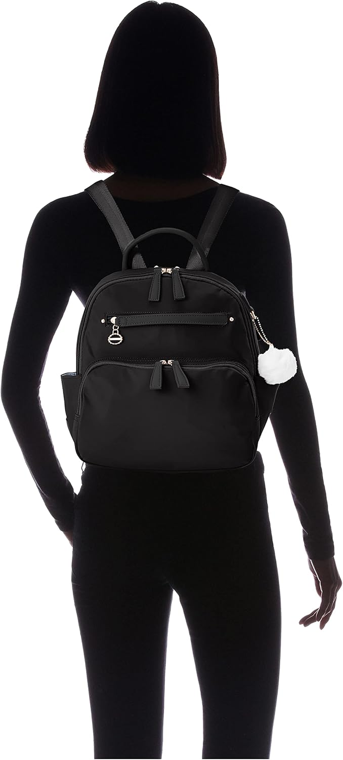 Kanana Project Women's Everyday Rucksack, B5 Storage, Plastic Bottle Storage, Black, H30×W26×D11cm