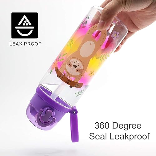 Miniatura 10 de Home Tune Bonita botella de agua para la escuela, niños, niñas, sin BPA, a prueba de fugas, fácil de limpiar, 24 onzas, tiburón