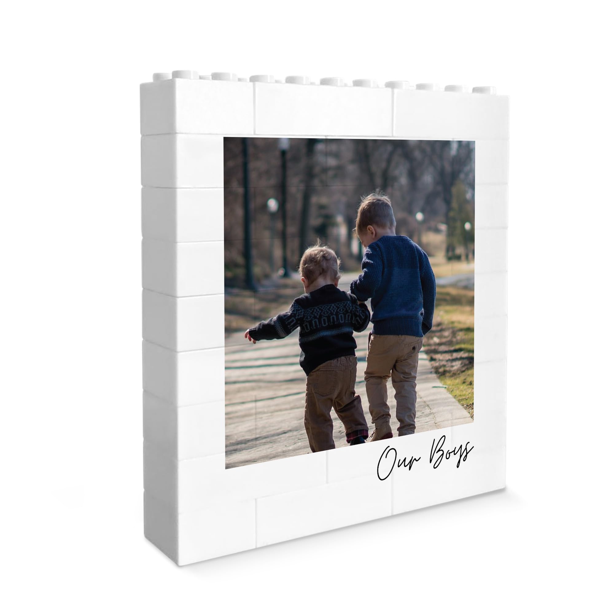 Red Ocean Personalised Our Boys Photo Block Gift For Son, Custom For Mum and Dad, Birthday Gifts Son, Customised Photo Building Blocks Gift Kids
