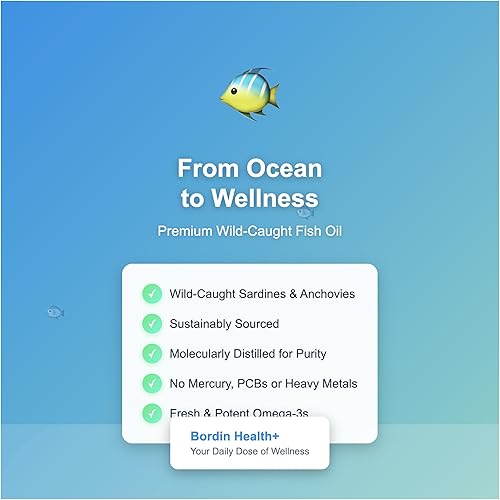 Miniatura 7 de Aceite de pescado de triple fuerza Omega-3 de primera calidad, 1000 mg  Grado premium EPA 180 mg DHA 120 mg  Pescado de mar profundo capturado en la