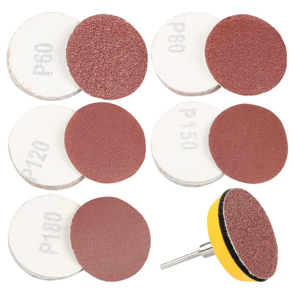 Mesee 50 Pieces 2 Inch Sanding Disc Assortment Kit, 60180 Grit Sanding