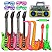 camebue 14 Bunte aufblasbare Musikinstrumente, Spielzeug, aufblasbare Gitarre, Saxophon, aufblasbarer Bass, Funkaugenparty