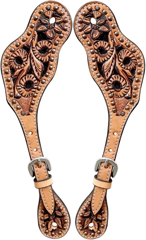 Leather Spurs Straps for Adults Western Womens Spur Horse Riding Barrel Racing Show and Rodeo Strap Adult Women