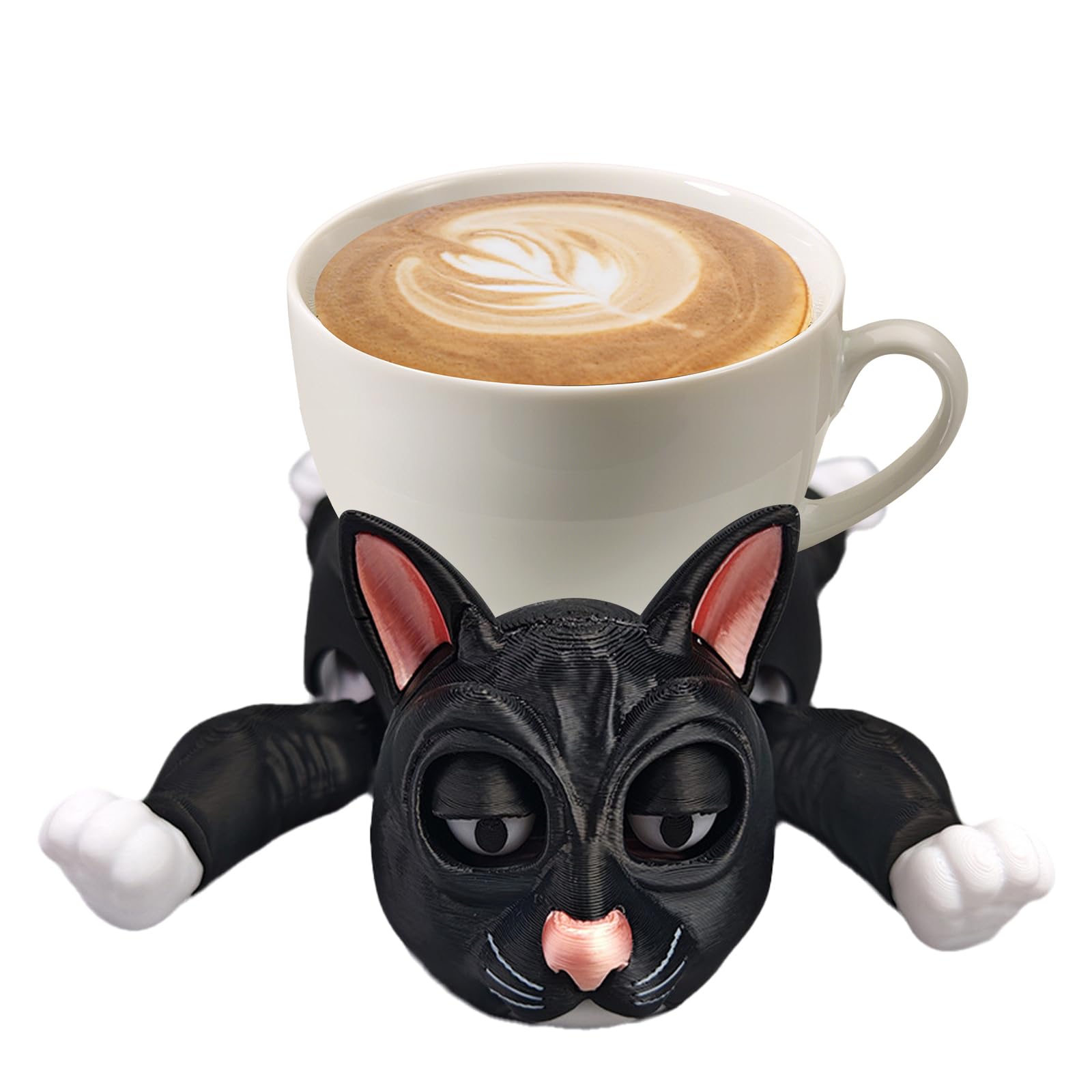 Uqezagpa Cats Coasters Stress Reducing Toy Desktop Decorations Drink Coasters Creative Open Eyed Drink Cup Pad Enduring Desktop Decorations Home Accessories