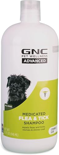 GNC Champú medicado avanzado para pulgas y garrapatas para perros, 32 onzas  Champú natural para pulgas y garrapatas para perros que ayuda a repeler disponible en Yaxa Costa Rica