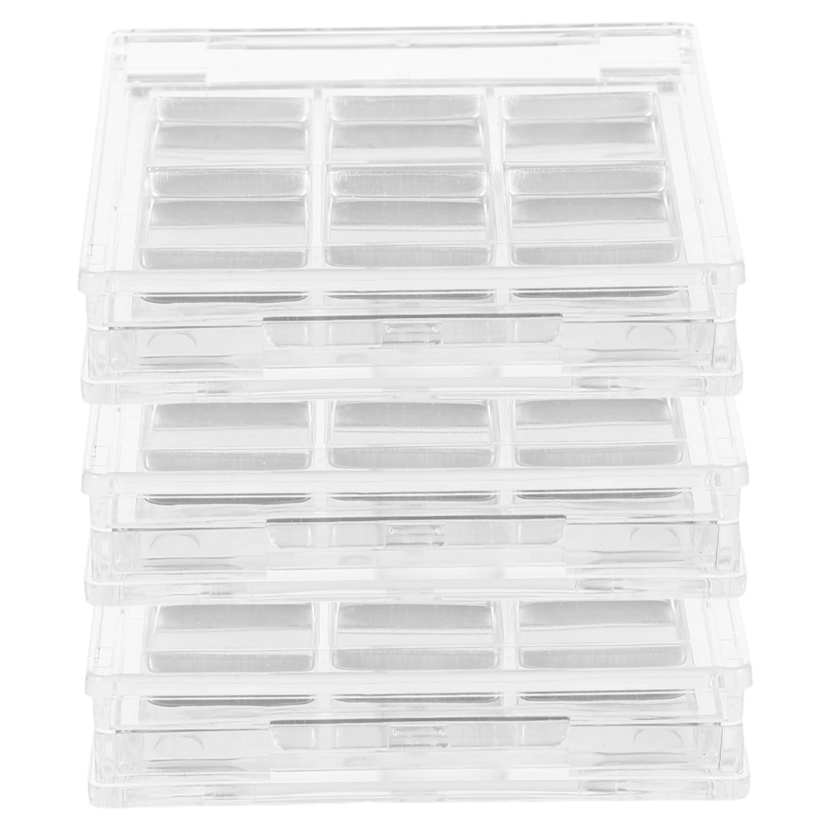 12 Juegos Paleta Vacía para Sombras de Ojos Transparente con Compartimentos y Soporte para Brochas Estuche Portátil para Almacenamiento de Maquillaje DIY Organizador Resistente